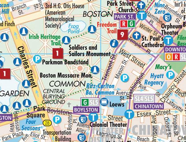 Buy Boston (16th Edition) City Map By Borch Map (2012) – The Chart 