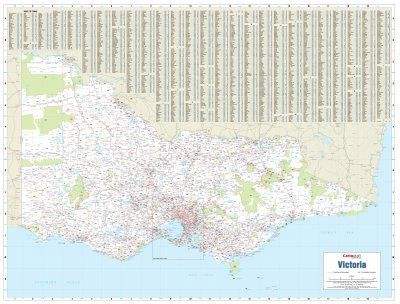 Buy Victoria & Melbourne Postcode Wall Map By Cartodraft Australia 