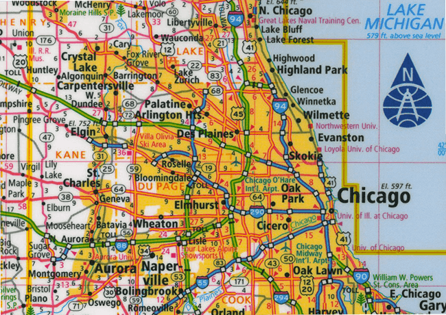 Buy Illinois Road Map by Rand McNally (2007) – The Chart & Map Shop