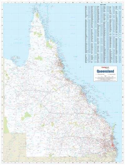 Buy Queensland & Brisbane Postcode Wall Map by Cartodraft Australia ...