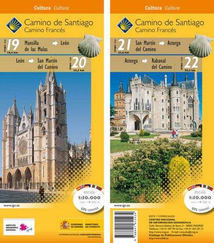 Camino de Santiago 19-22 GPS Road Map by IGN (2010)