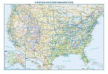 Buy USA Interstate Highways Wall Map by Globe Turner (2016) – The Chart ...