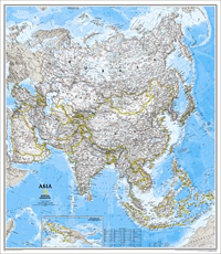 Buy Asia Wall Map by National Geographic (2017) – The Chart & Map Shop