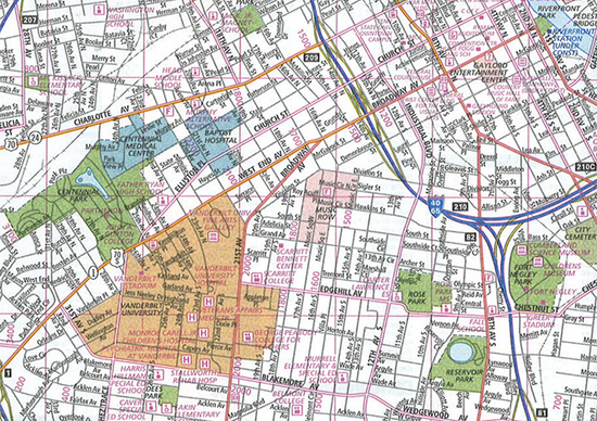 Buy Nashville: City Map by Rand McNally (2006) – The Chart & Map Shop